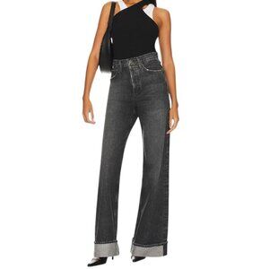 AGOLDE Womens Dame Jeans, High Rise, Wide Leg, Cuffed, Flare, in Ditch, Size 31